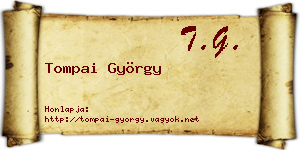 Tompai György névjegykártya